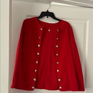 Red Blazer with Gold Buttons